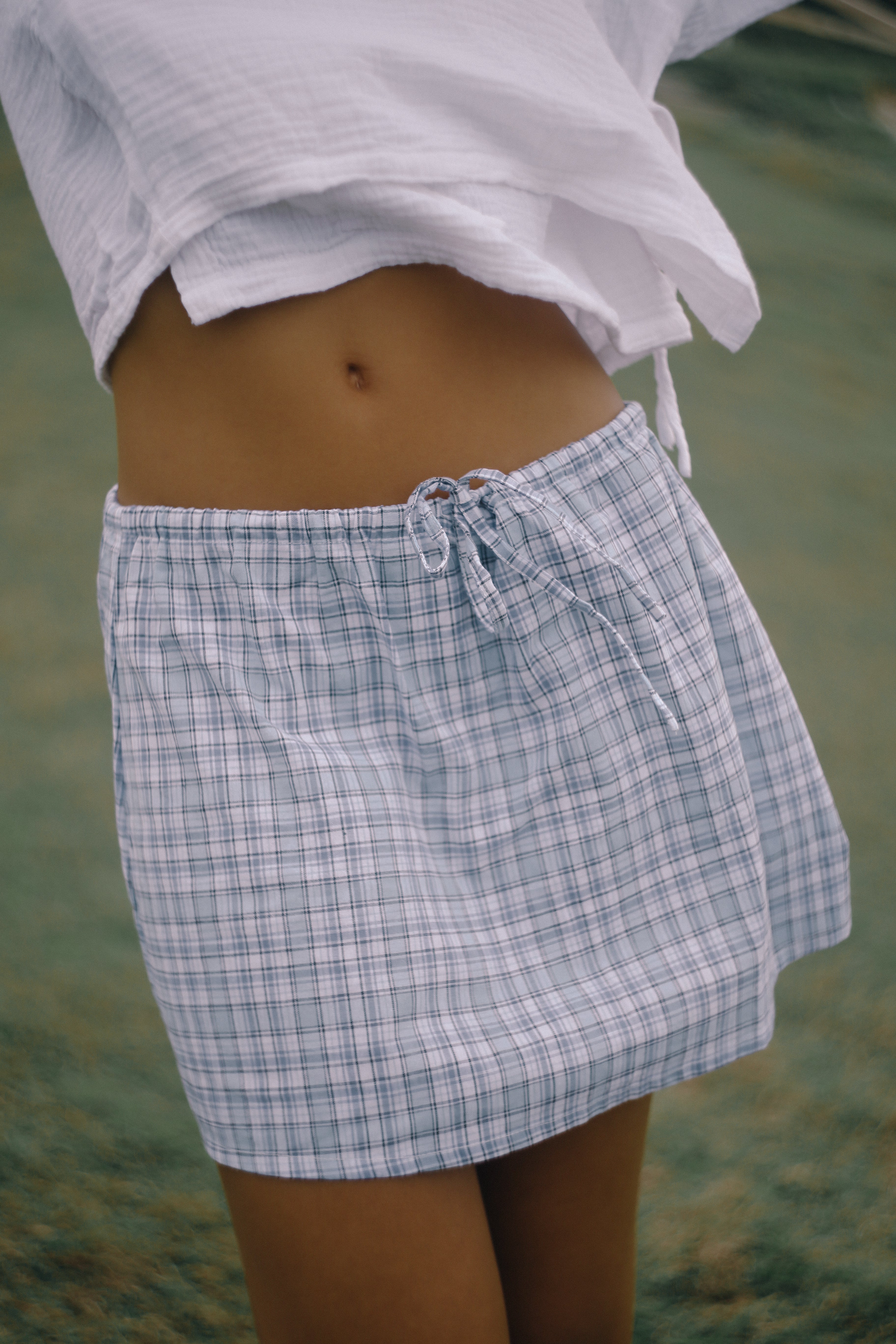 THE BARE ROAD Fleur skirt - Cloud plaid