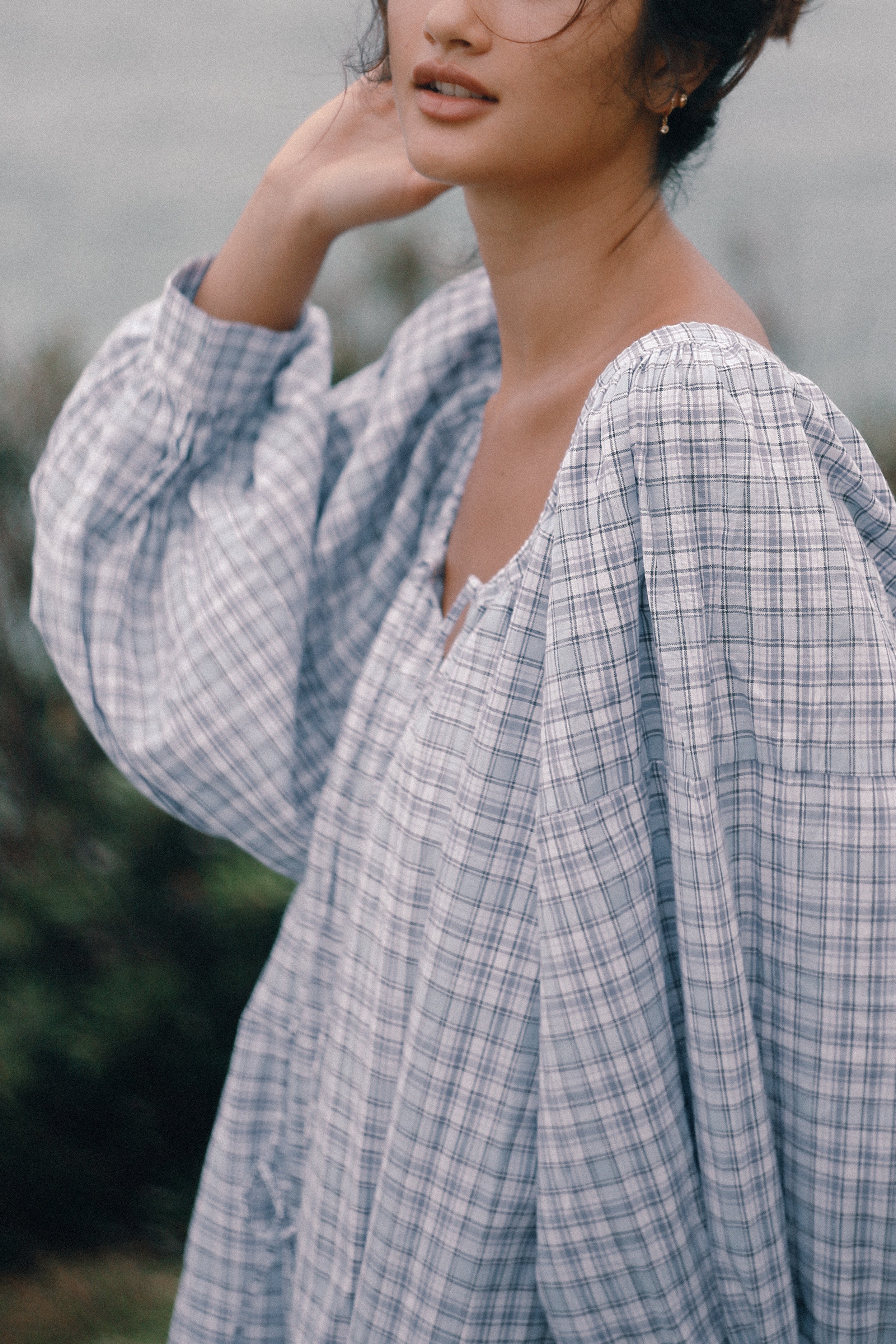 THE BARE ROAD Cloudy dress - Cloud plaid