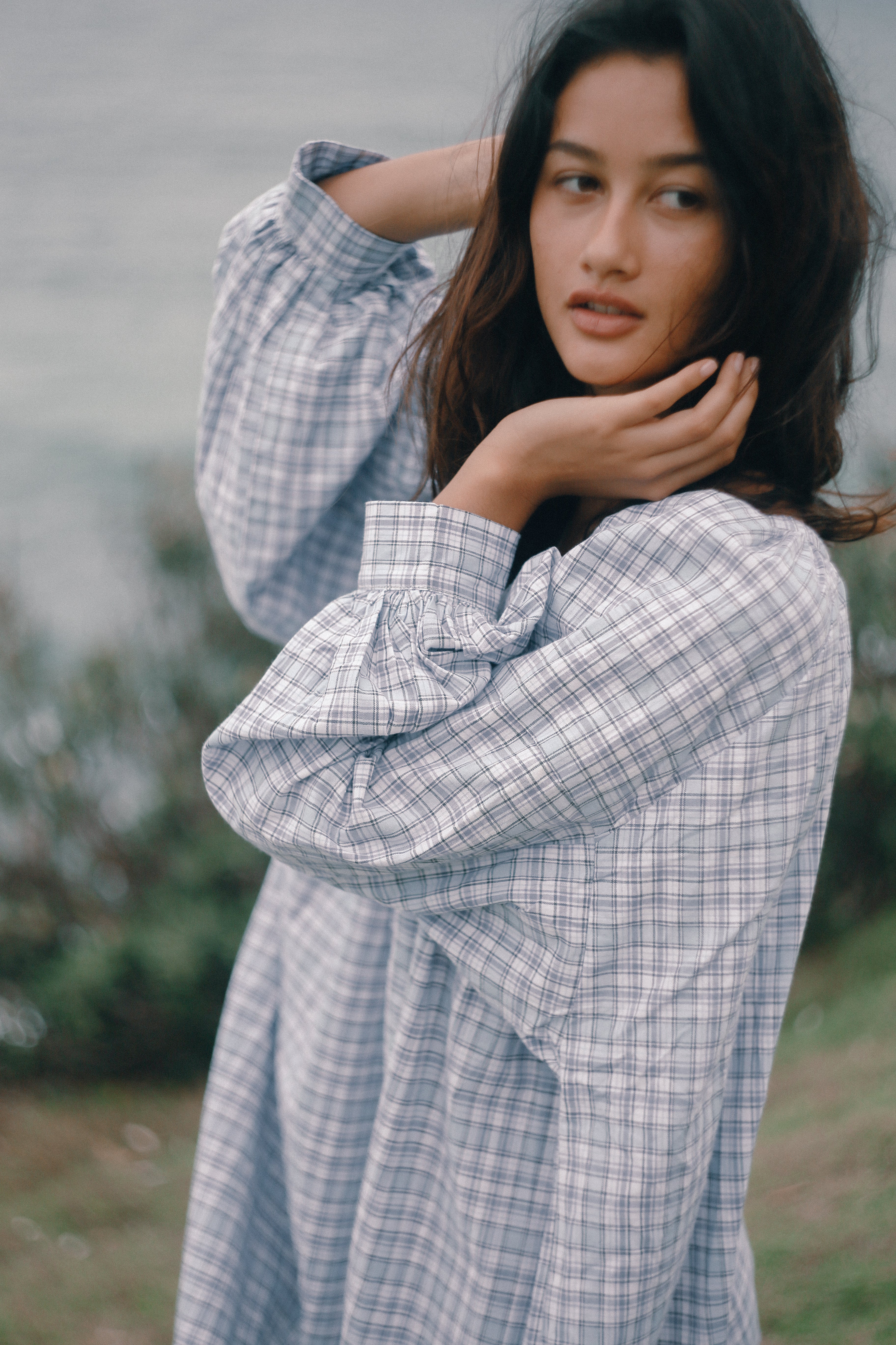 THE BARE ROAD Cloudy dress - Cloud plaid