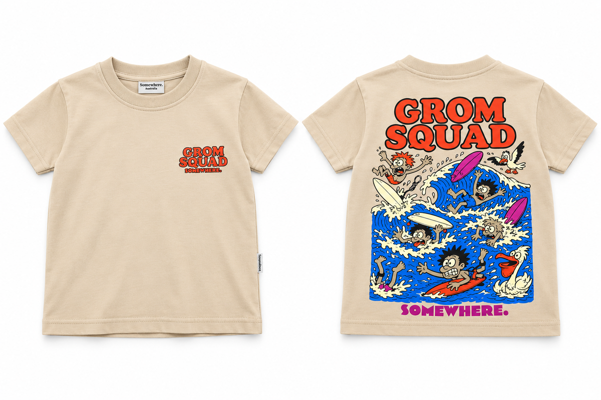Somewhere Mini - Grom Squad Tee - Beige