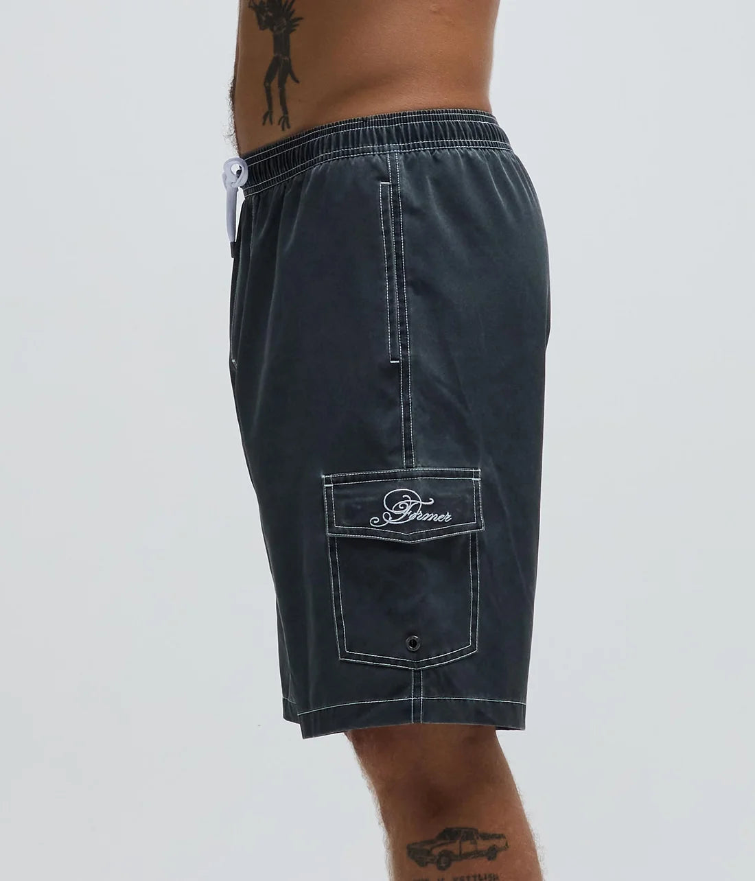 FORMER Swans cargo 21" swim trunk - Washed black