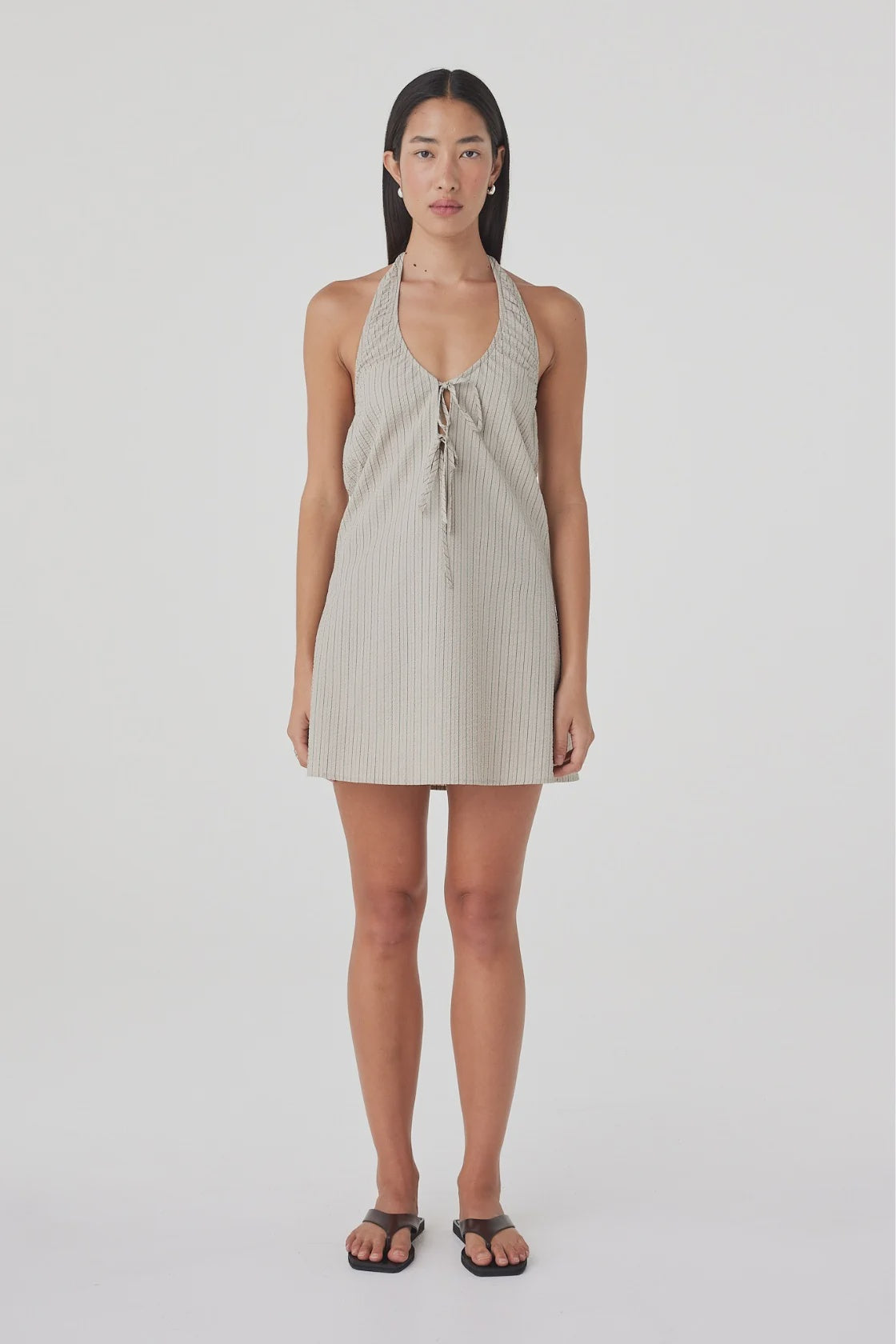 ARCAA Joni mini dress - Taupe stripe