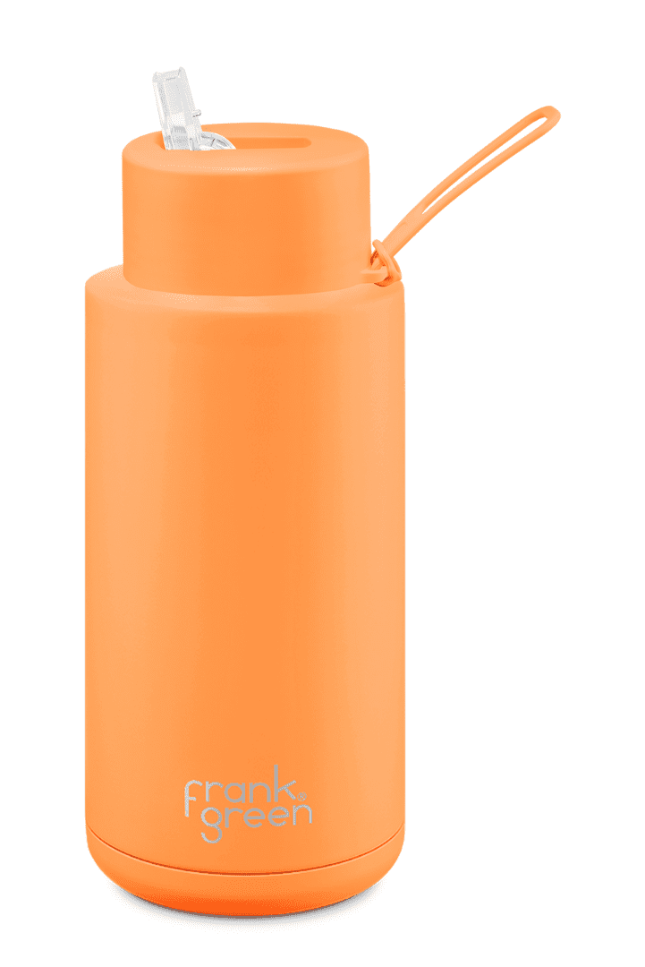 Frank green ceramic reusable bottle 34oz/1l neon orange