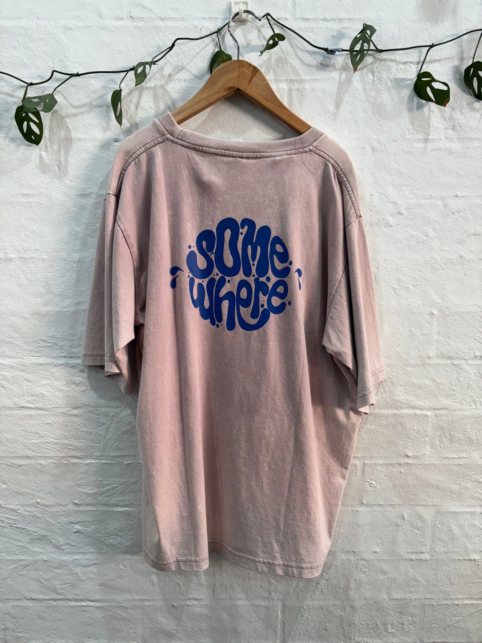 Somewhere Mini -The Drip Tee - Washed Pink