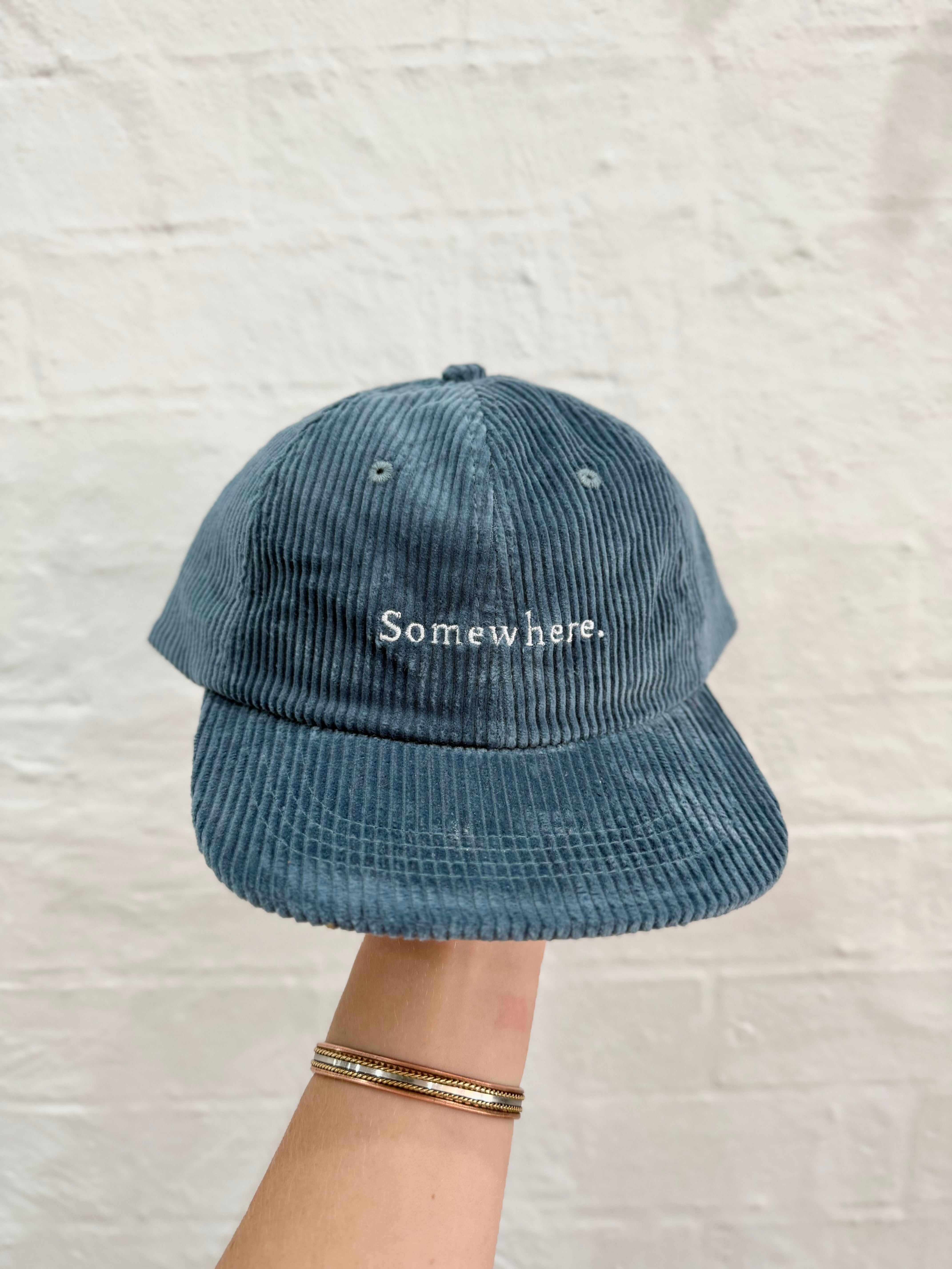 SOMEWHERE coduroy dad cap - Dark Blue