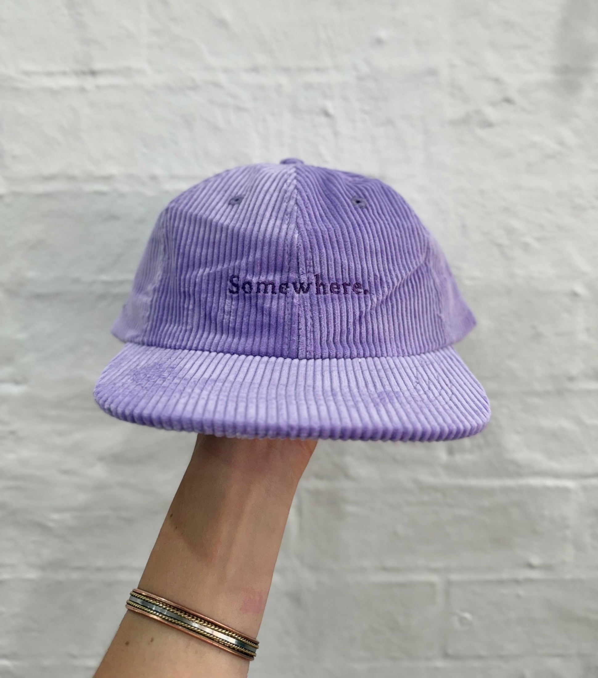 SOMEWHERE corduroy dad cap - Purple