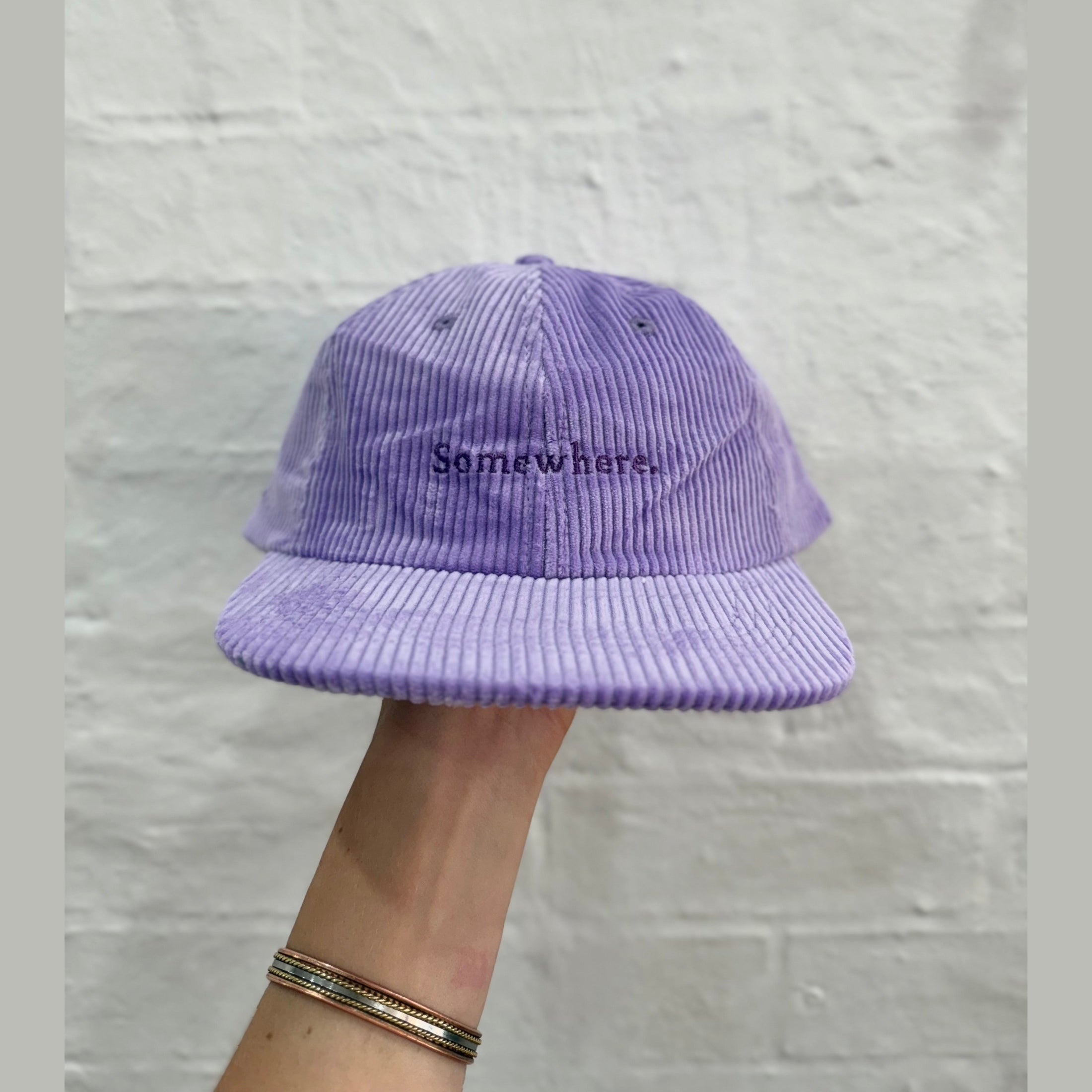 SOMEWHERE corduroy dad cap - Purple