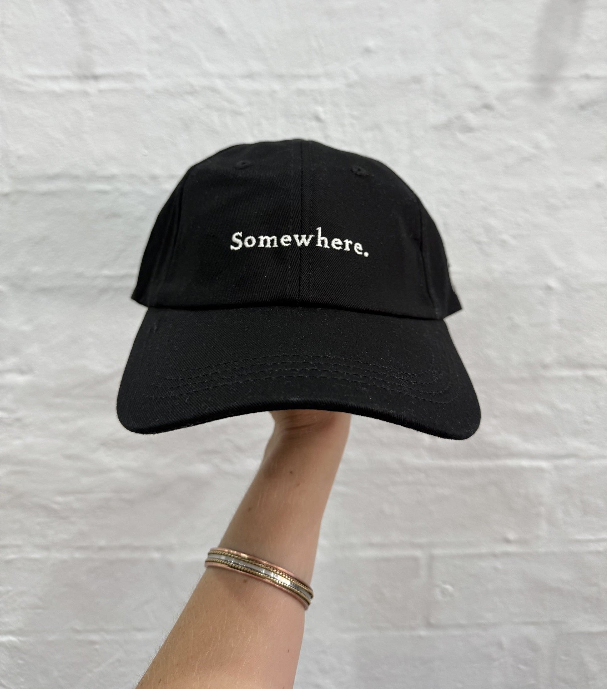 SOMEWHERE dad cap - Black