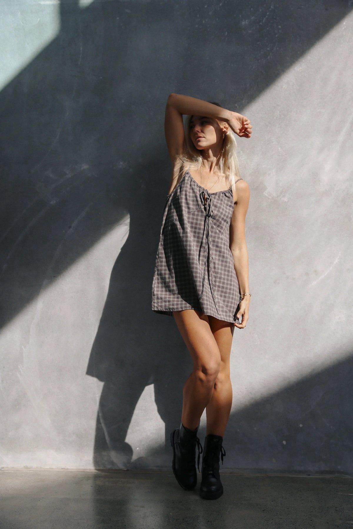 The bare road Ari Dress Maple Gingham