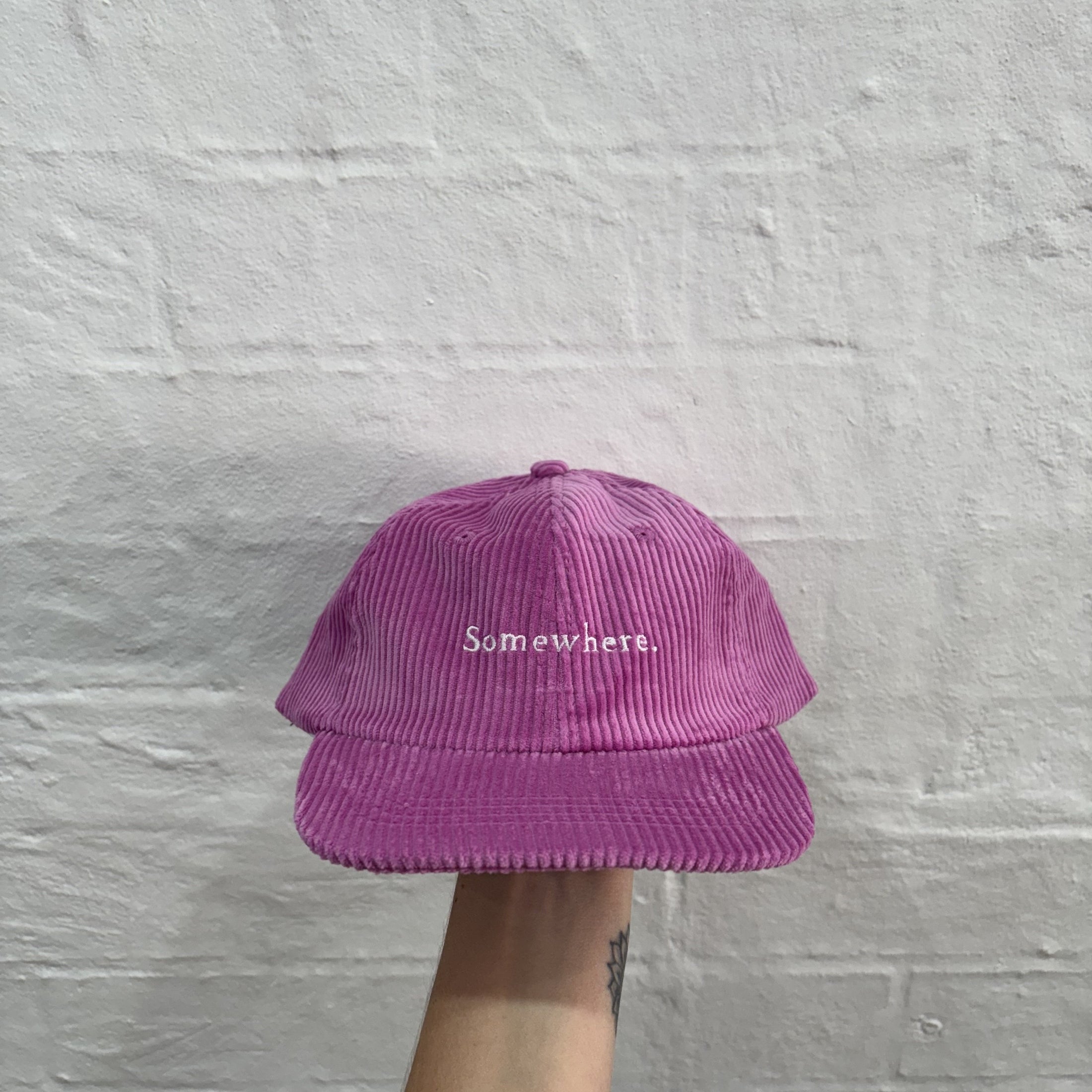 SOMEWHERE mini cord cap - Pink
