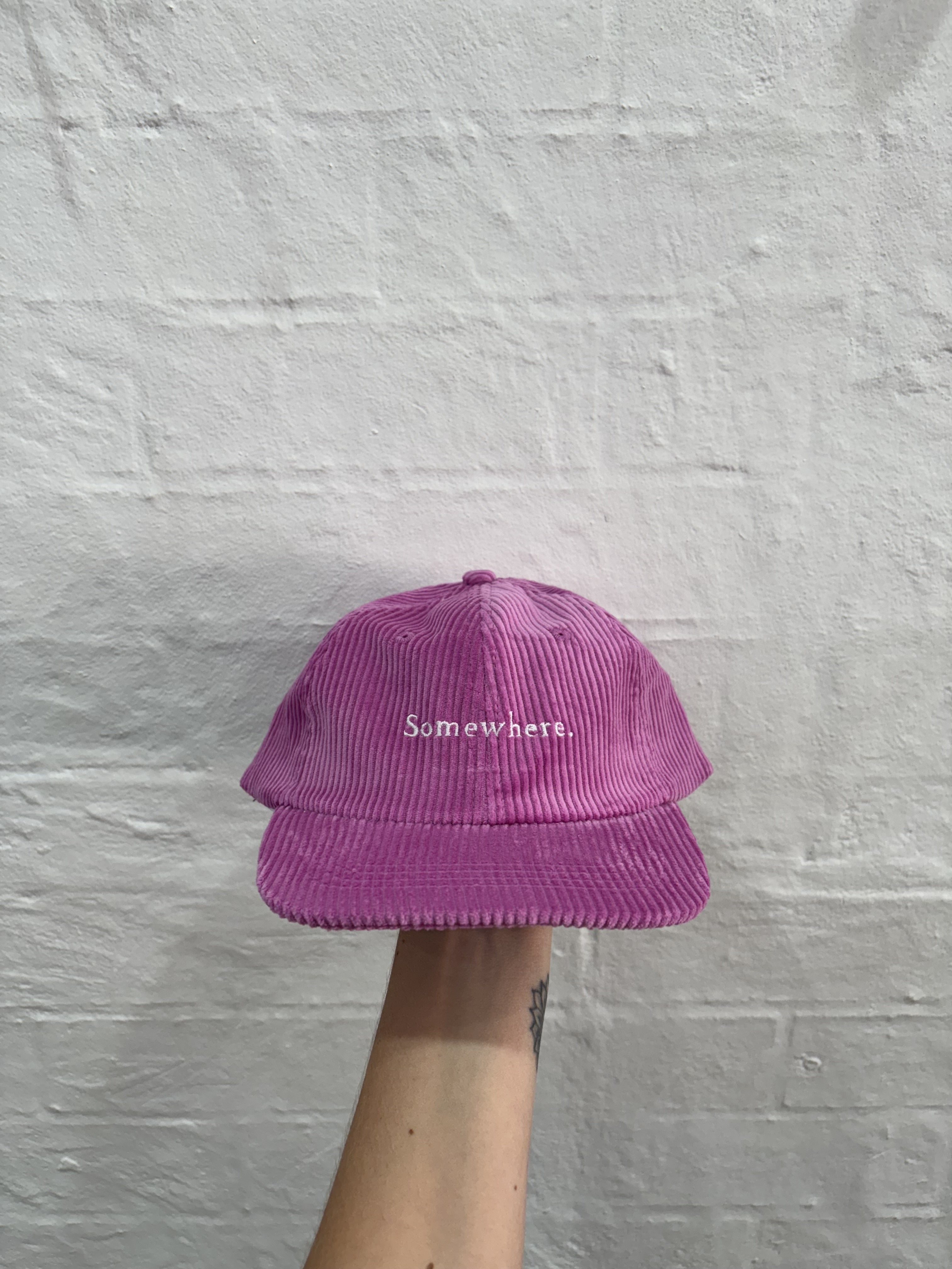 SOMEWHERE mini cord cap - Pink