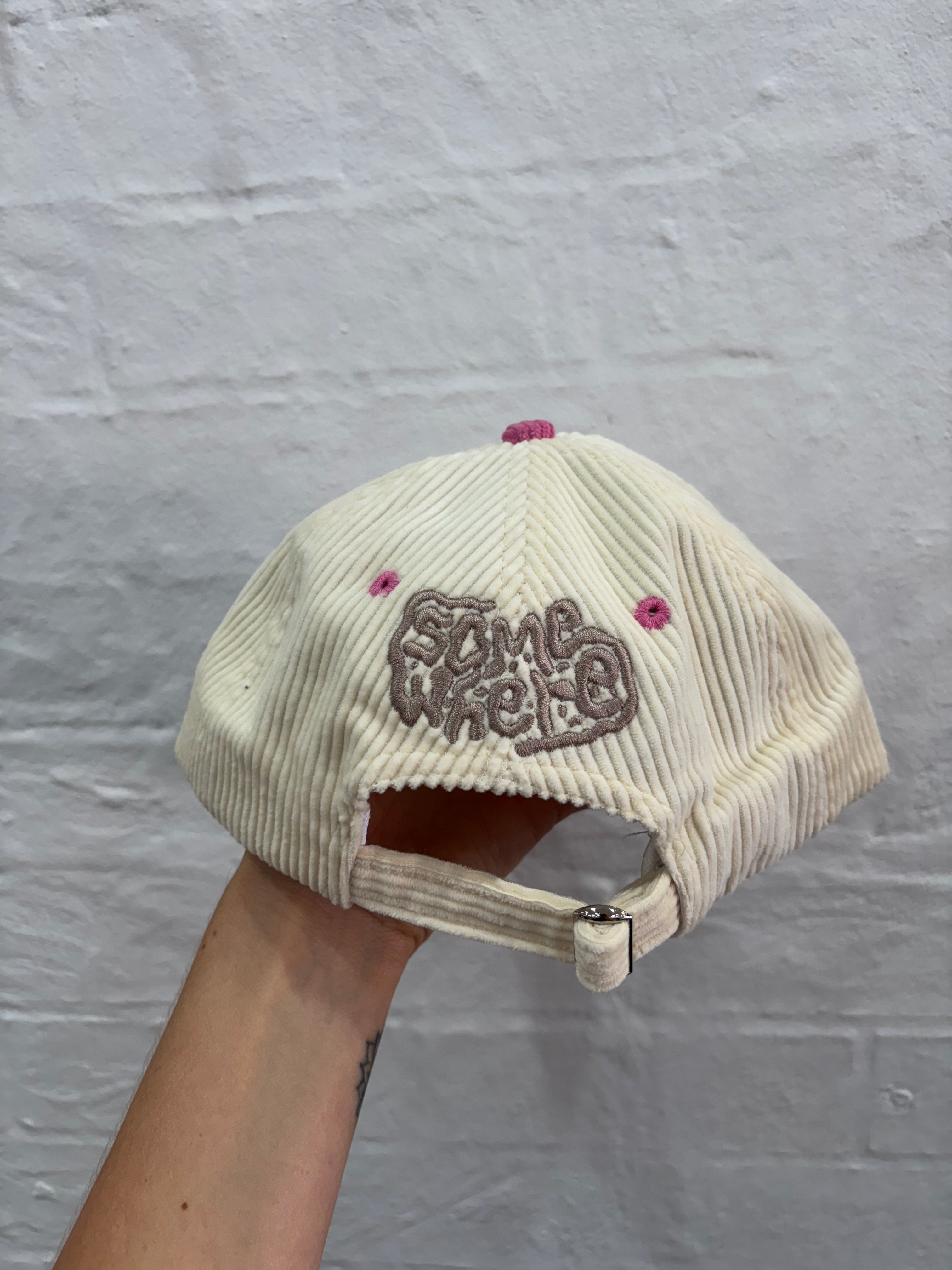 SOMEWHERE Ripple corduroy dad cap - Pink