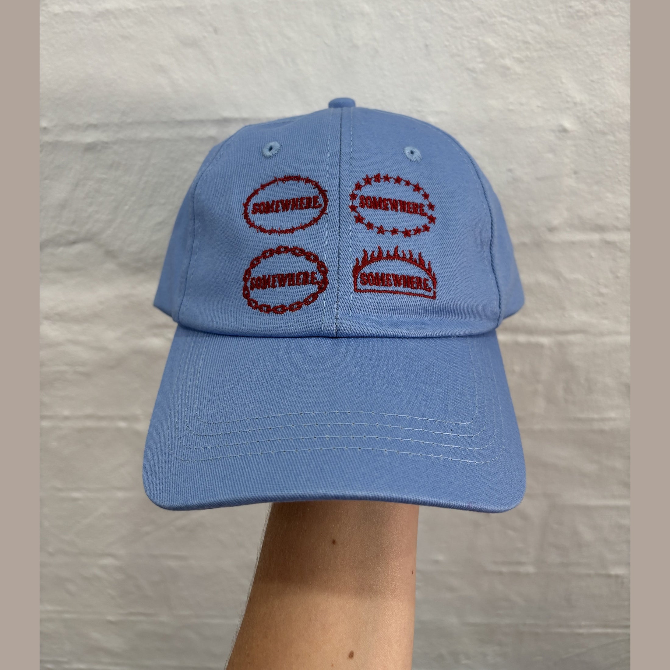 SOMEWHERE Badges dad cap - Sky blue
