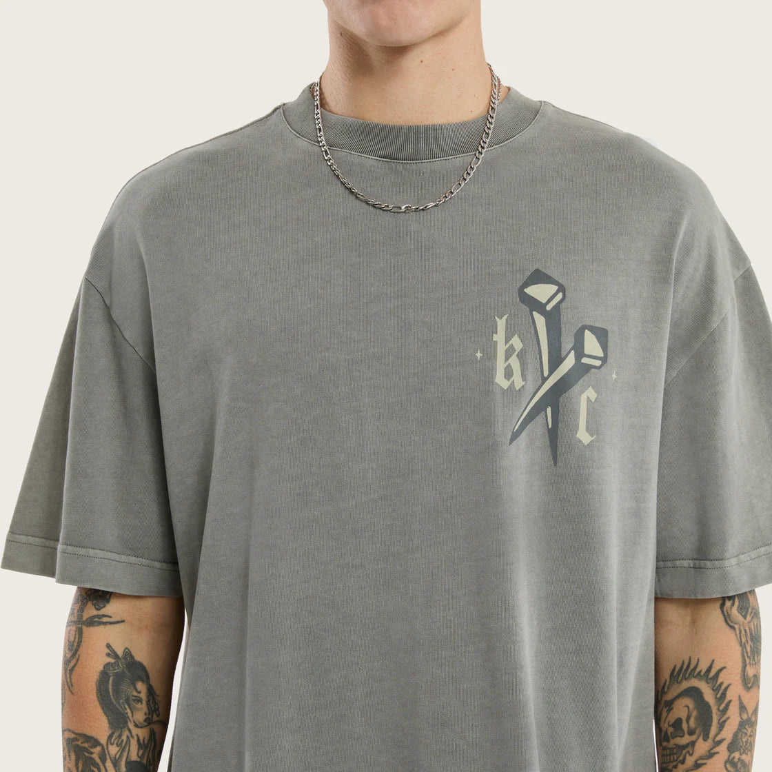 KSCY Nailed street tee - Pigment frost grey