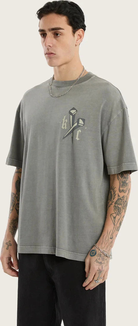 KSCY Nailed street tee - Pigment frost grey