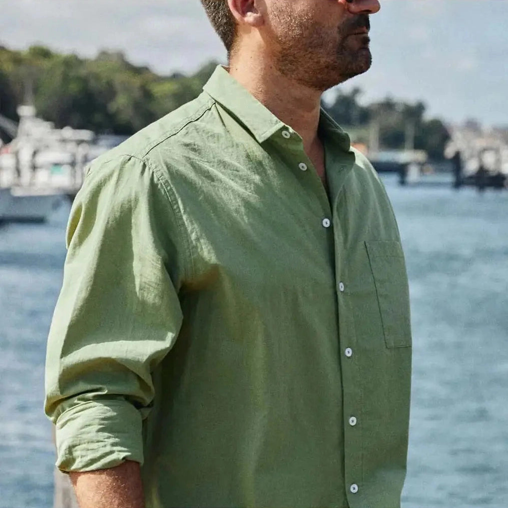 Kore Valley Poplin L/S Shirt- Olive