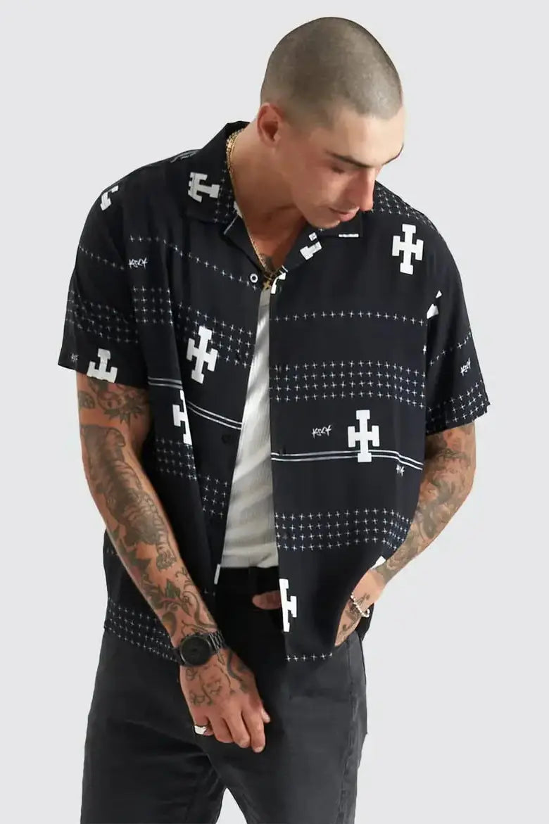 Kscy Myricks Relaxed Resort Shirt - Anthracite Black