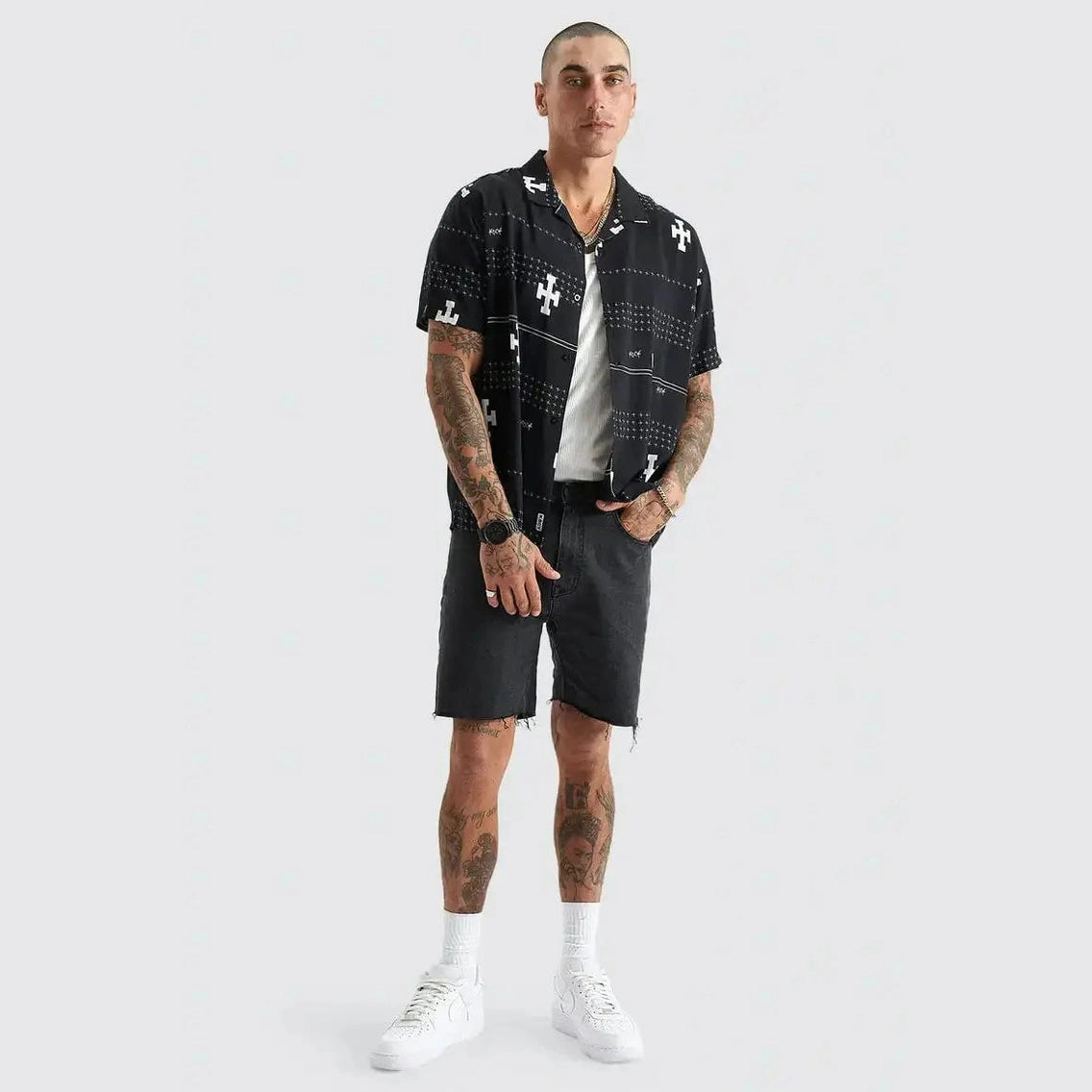 Kscy Myricks Relaxed Resort Shirt - Anthracite Black