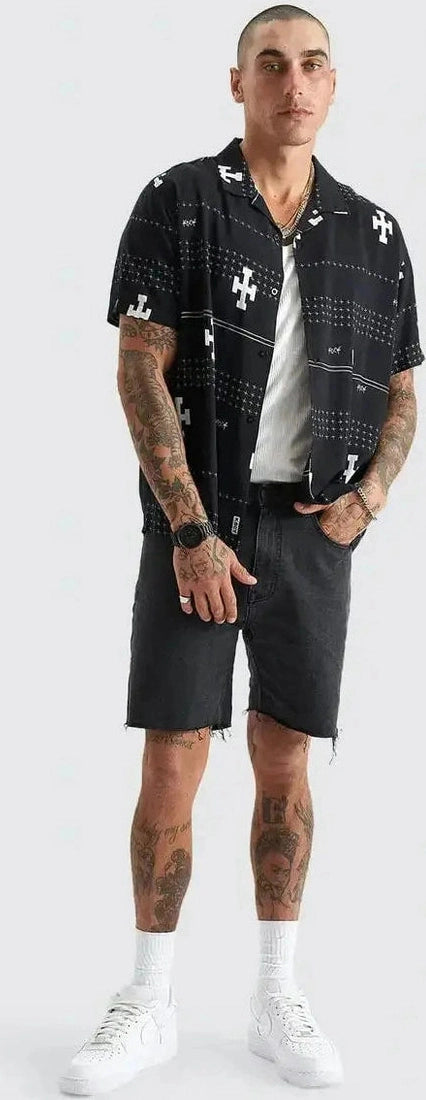 Kscy Myricks Relaxed Resort Shirt - Anthracite Black