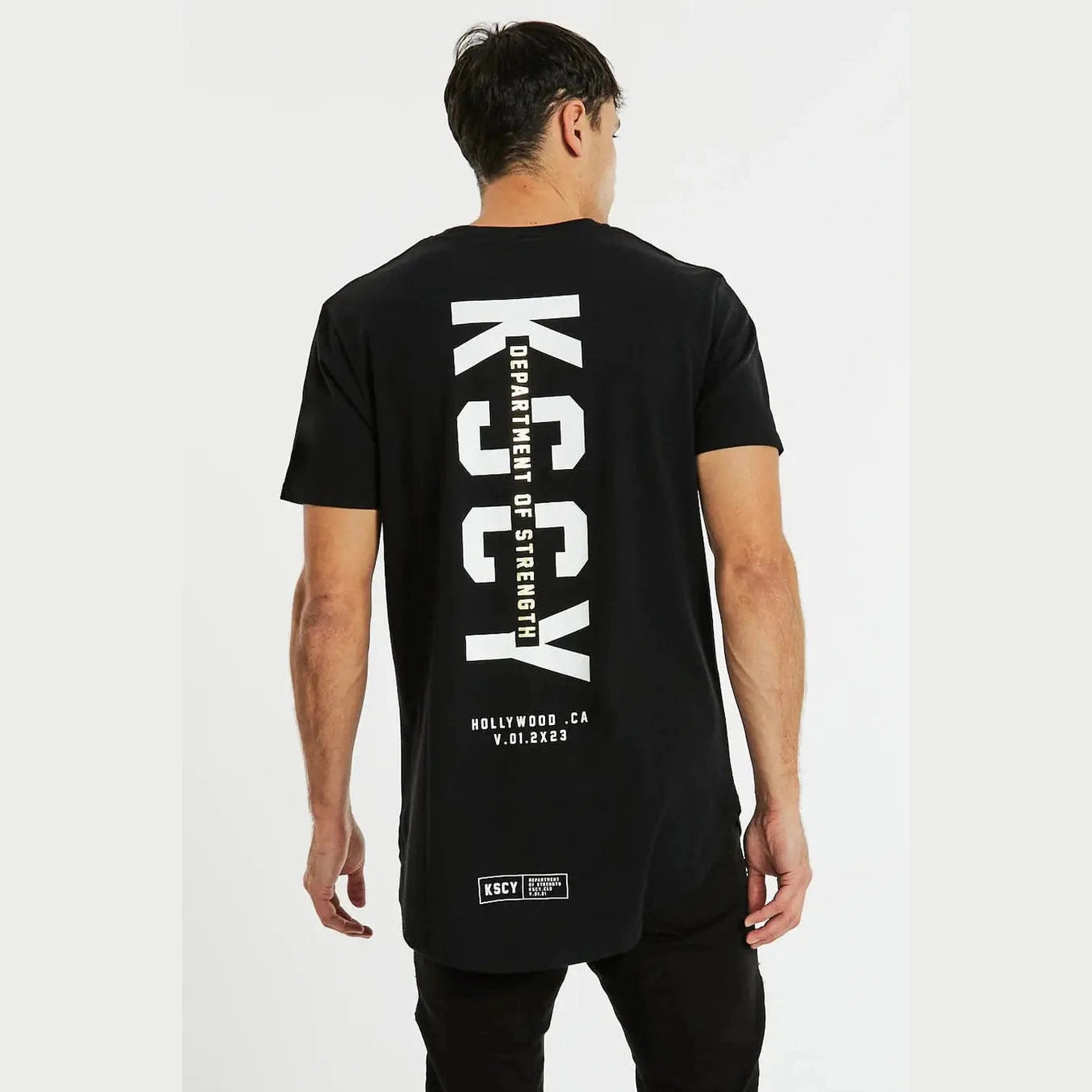 Kscy driftwood dual curved tee- jet black