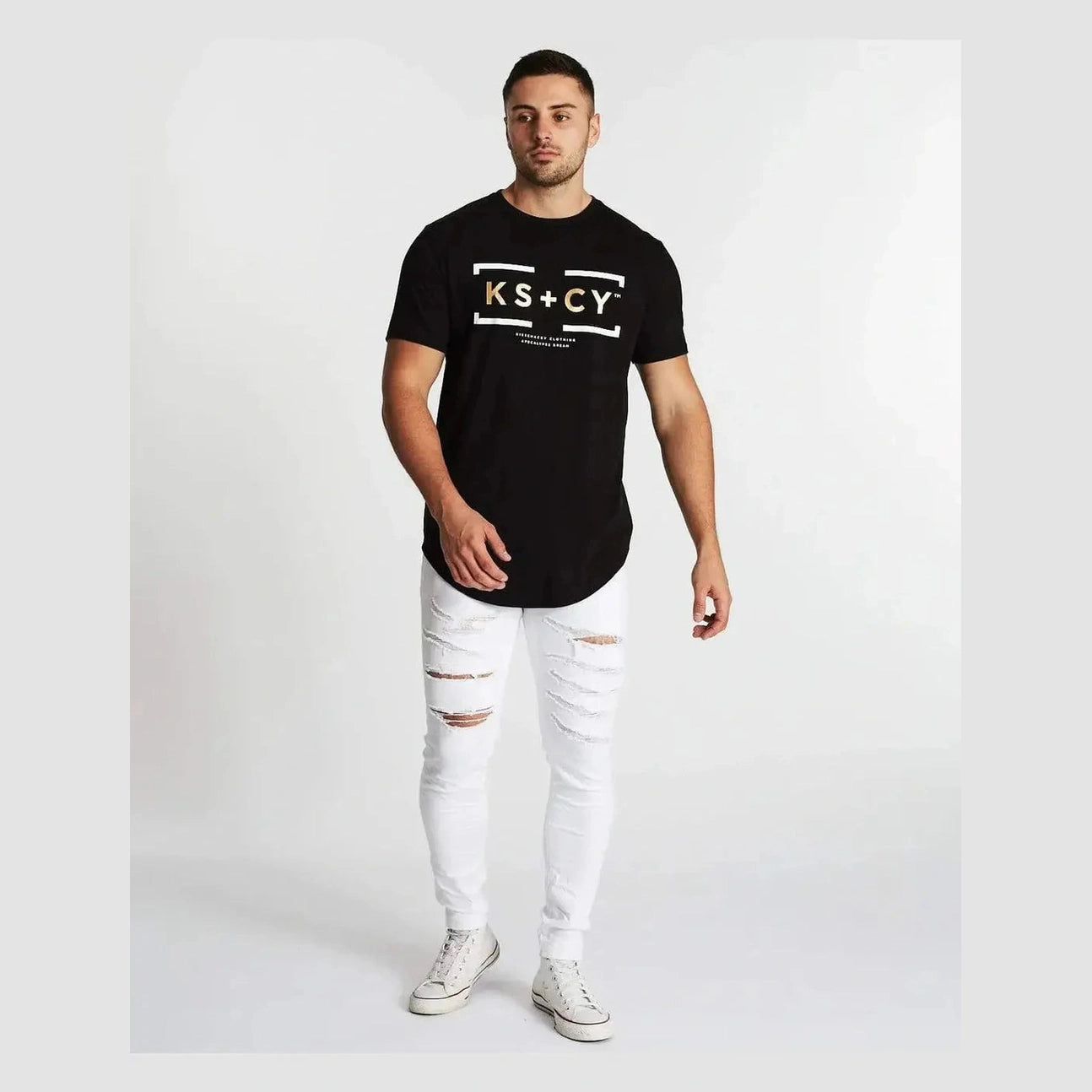 Kscy eruption dual curved t-shirt - jet black