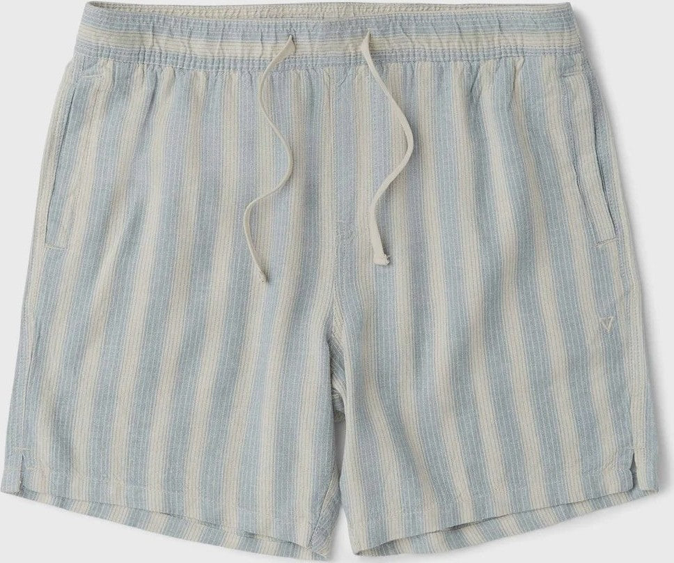 VISSLA Grad stripe 17" elastic linen walk short - Faded denim