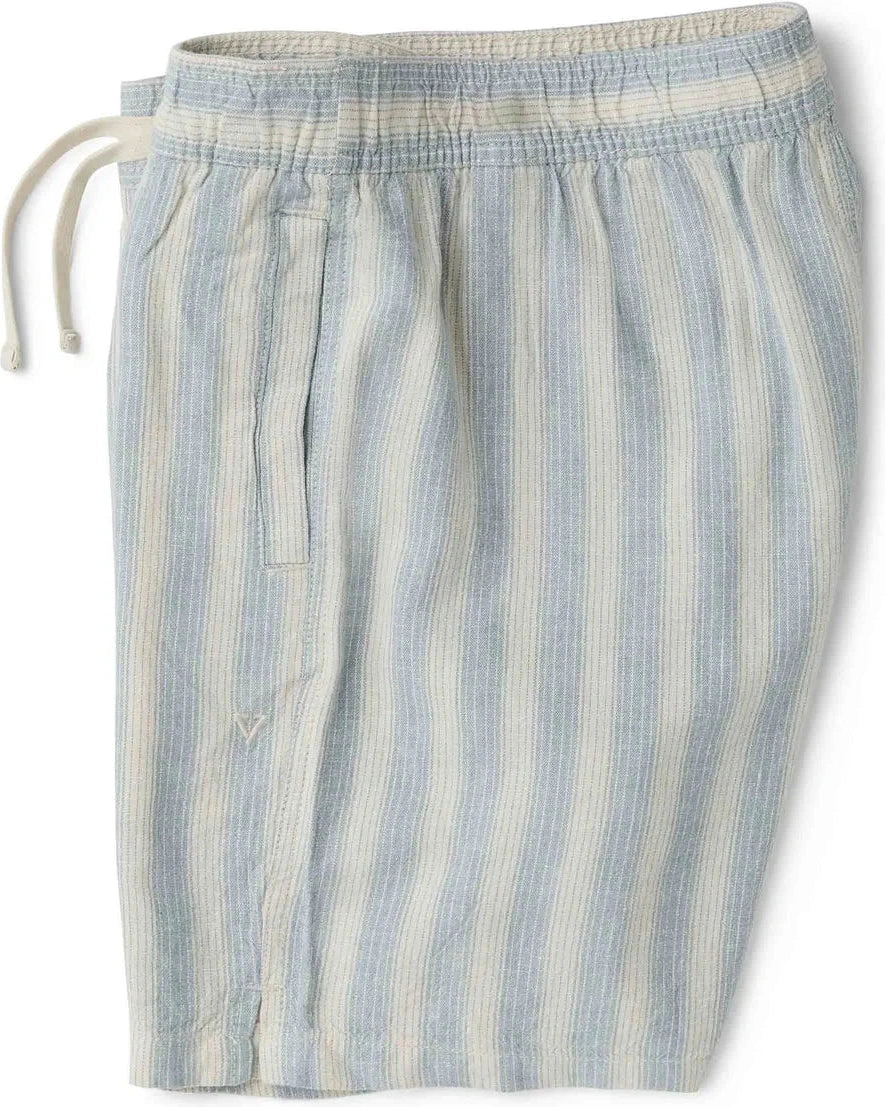 VISSLA Grad stripe 17" elastic linen walk short - Faded denim