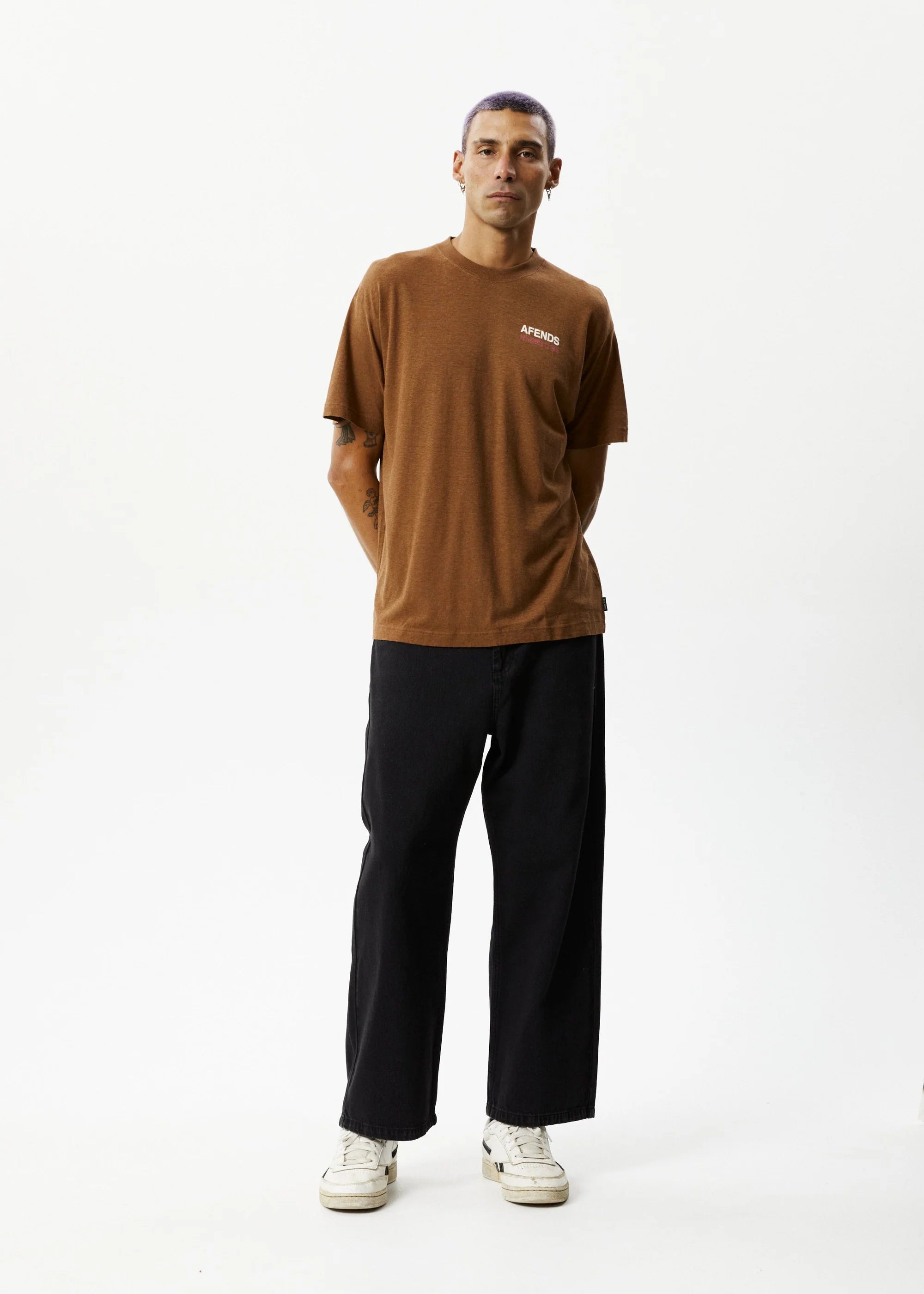 AFENDS programmed to grow hemp boxy tee - toffee