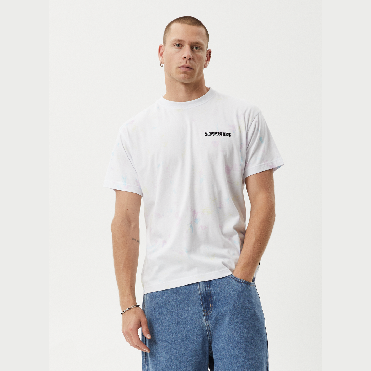 AFENDS tie dye recycled boxy fit tee - white