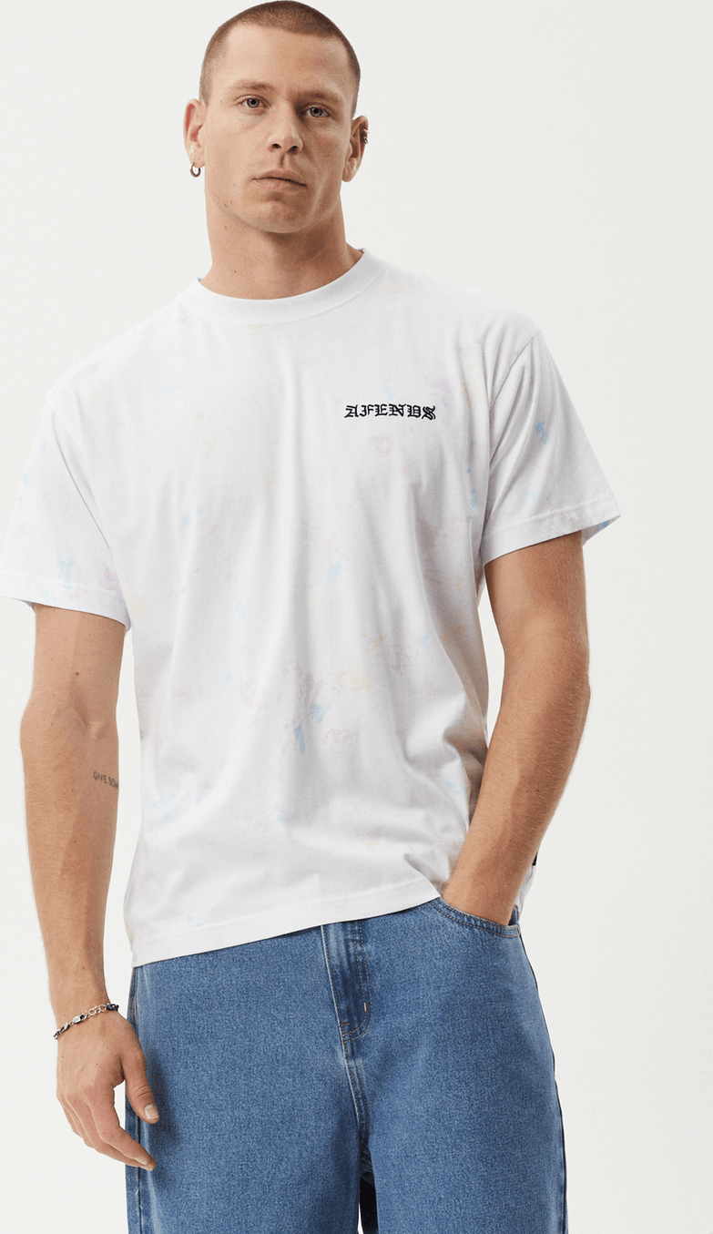 AFENDS tie dye recycled boxy fit tee - white