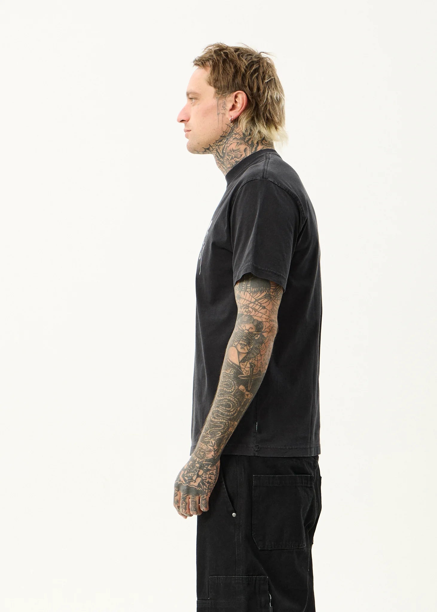 AFENDS Torched retro tee - Stone black