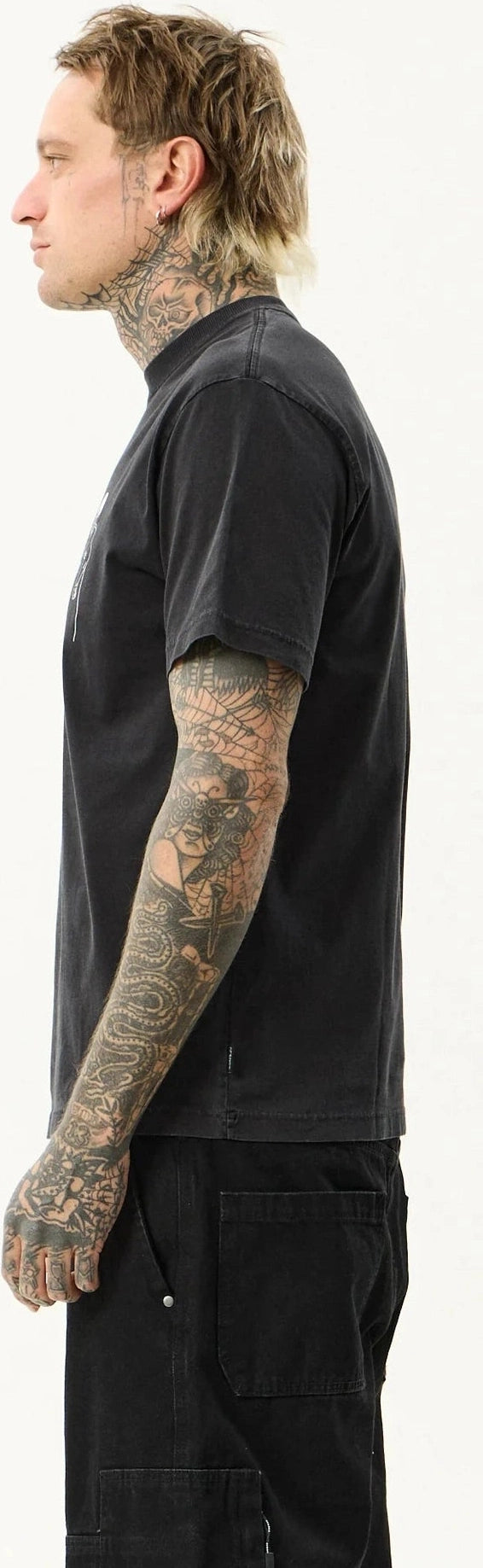 AFENDS Torched retro tee - Stone black