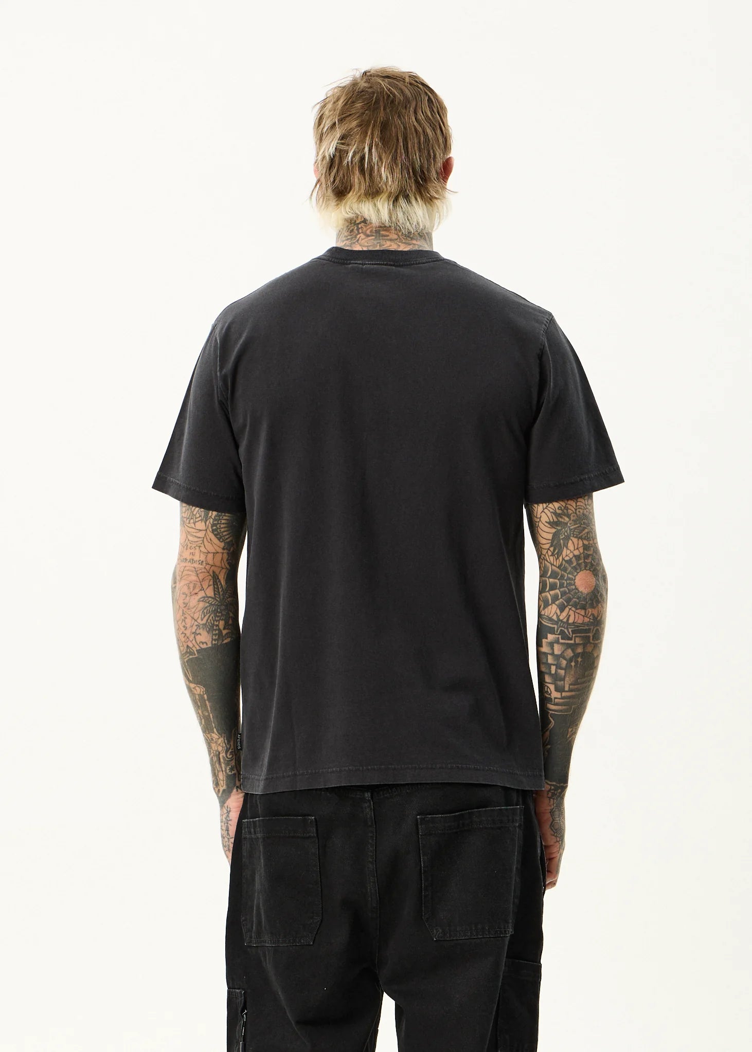 AFENDS Torched retro tee - Stone black