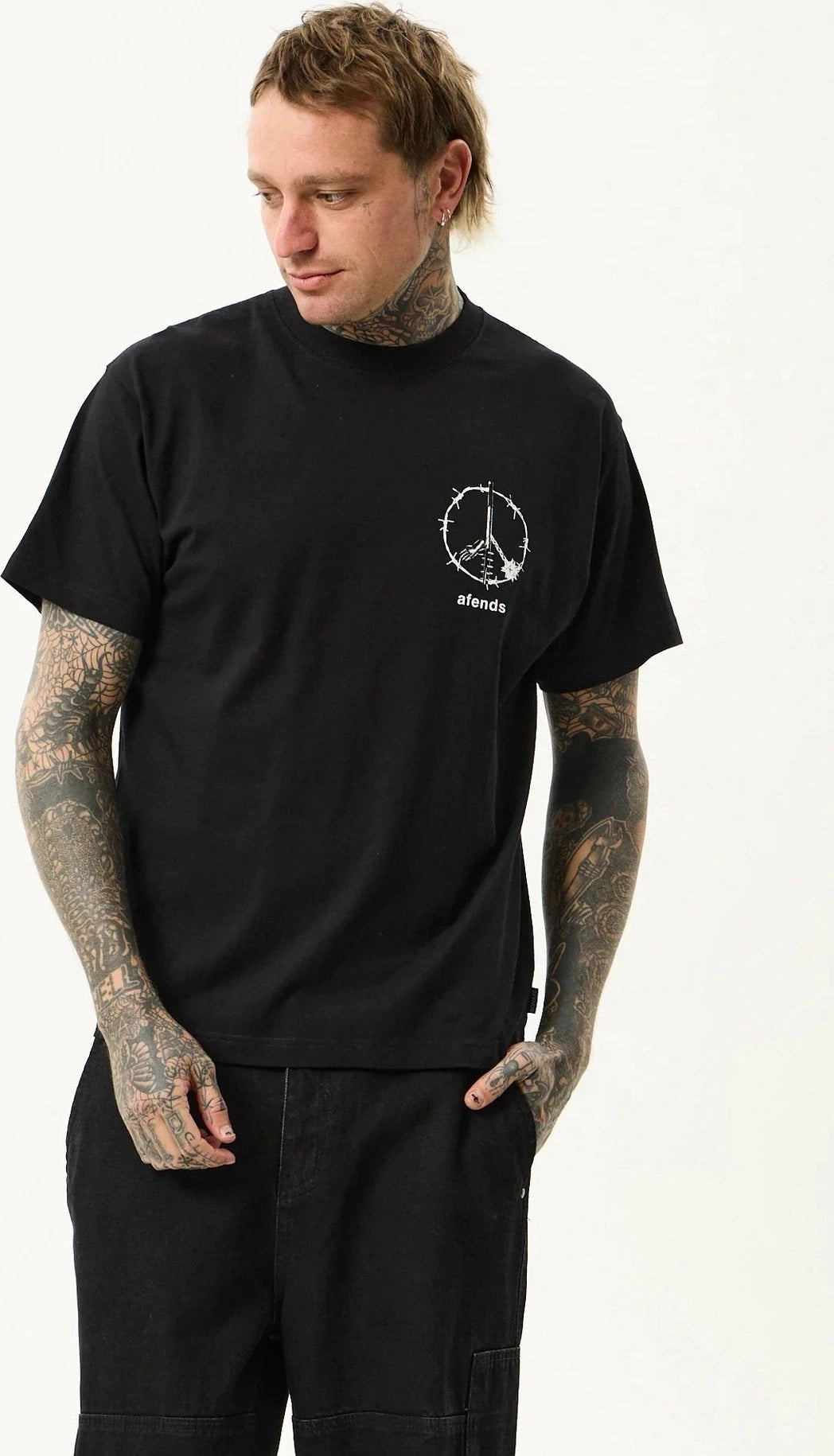 AFENDS Energy boxy tee - Black