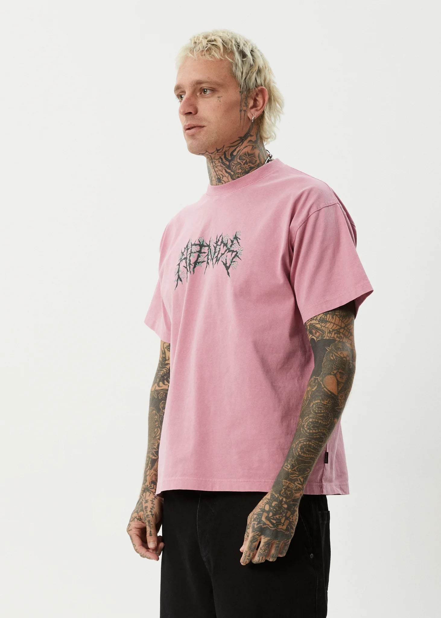 AFENDS Heavy petal heavyweight boxy tee - Washed marrakesh