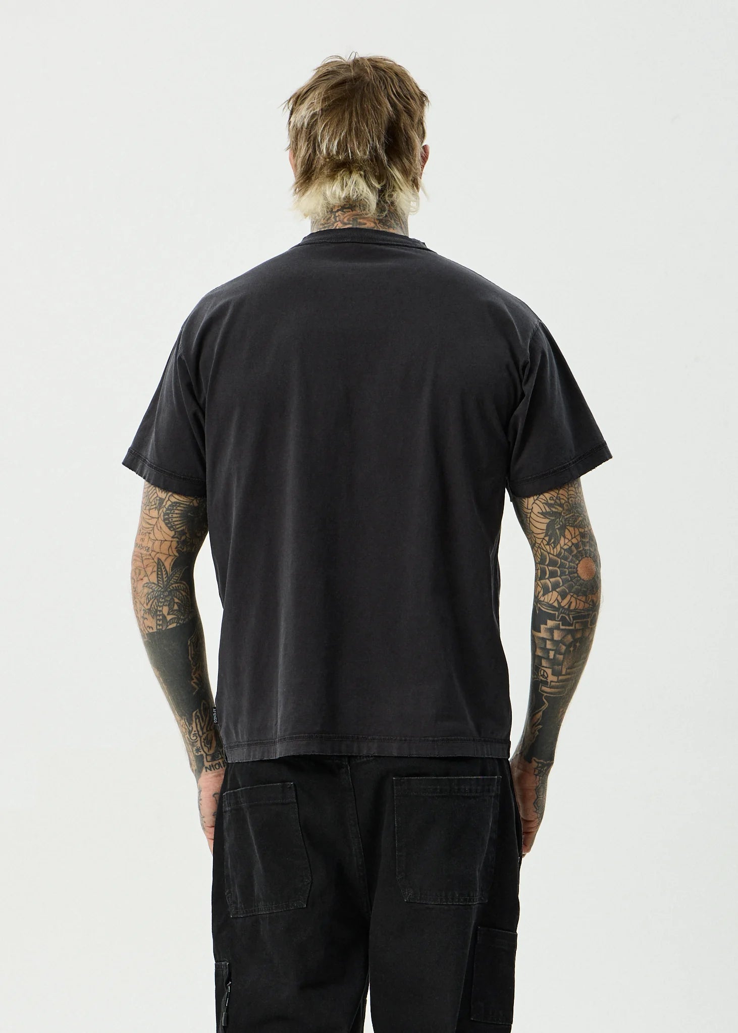 AFENDS Shell Times Boxy Fit Tee - Stone Black