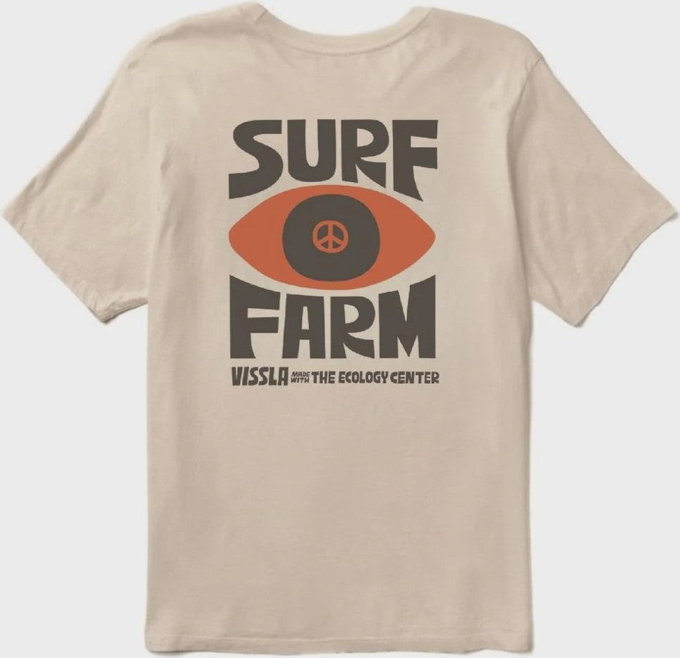 VISSLA Tec surf farm organic blend ss tee - Bone