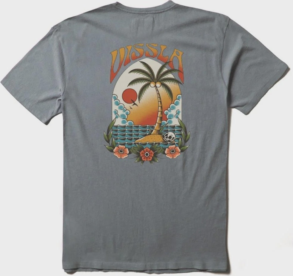 VISSLA Marooned organic blend ss tee - Blue haze