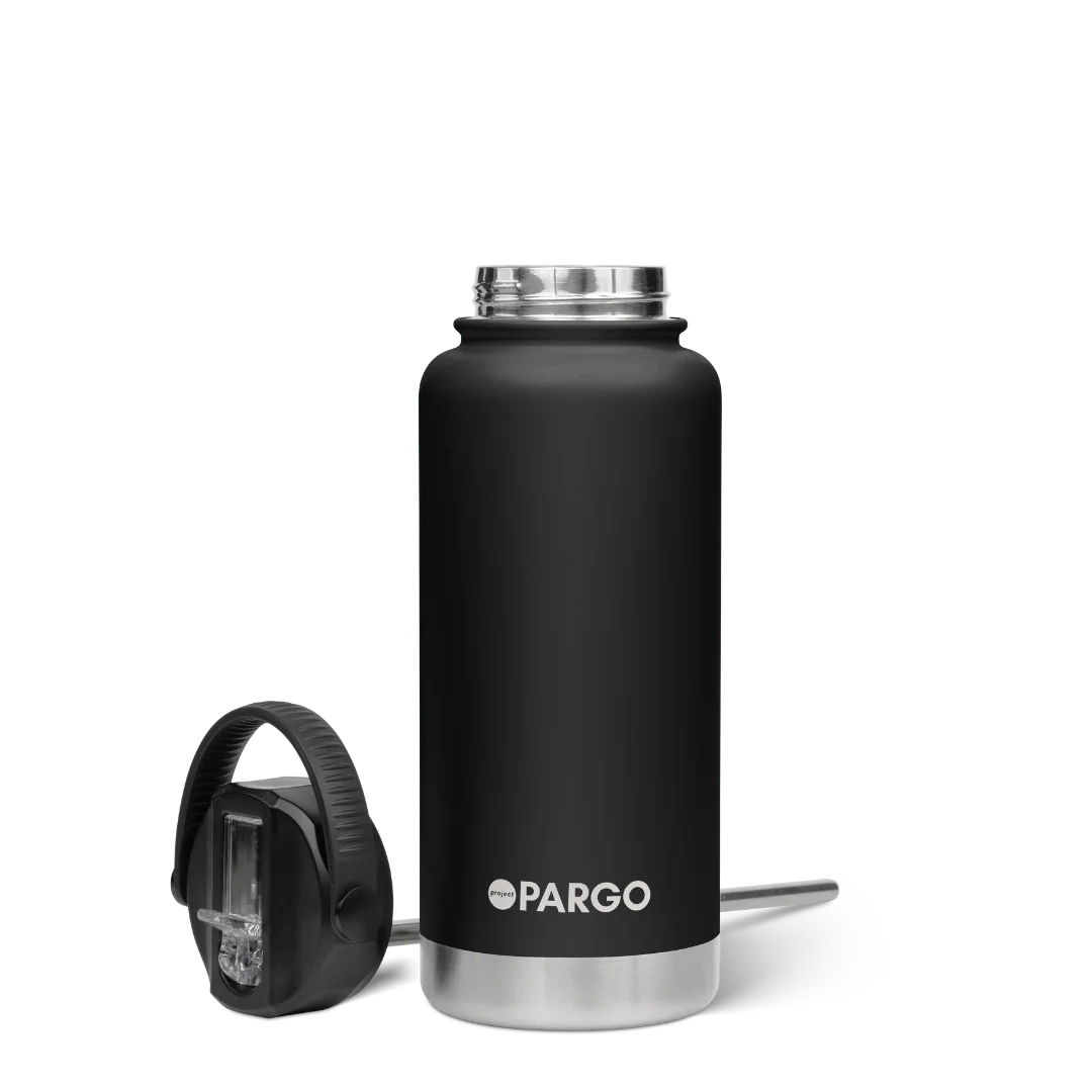 PROJECT PARGO 950mL Insulated Bottle w/ Straw Lid - Midnight black