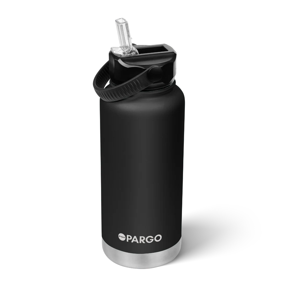 PROJECT PARGO 950mL Insulated Bottle w/ Straw Lid - Midnight black