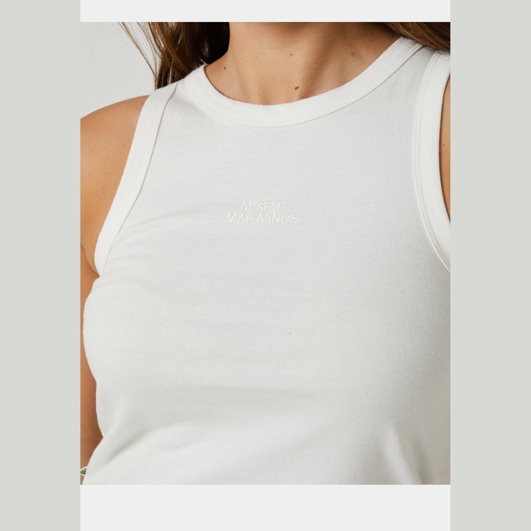 Misfit organics tank - washed white
