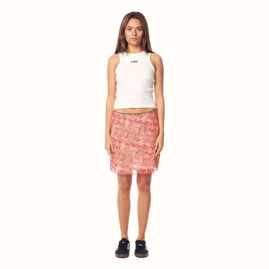 Misfit sk8 birds cutaway tank sk8 - washed white