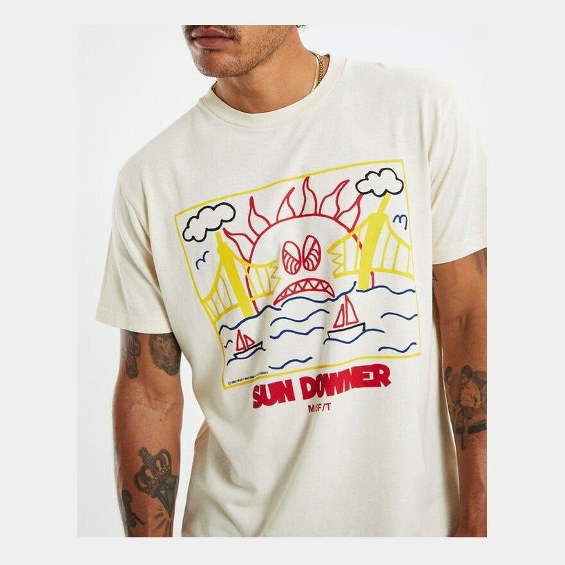 Misfit sun downer 50/50 ss tee - pigment chalk white