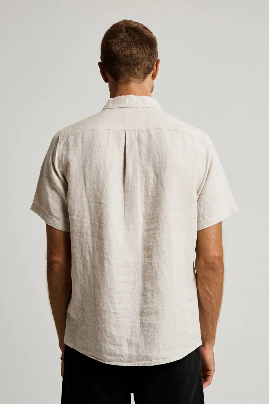 Mr simple linen short sleeve shirt - natural
