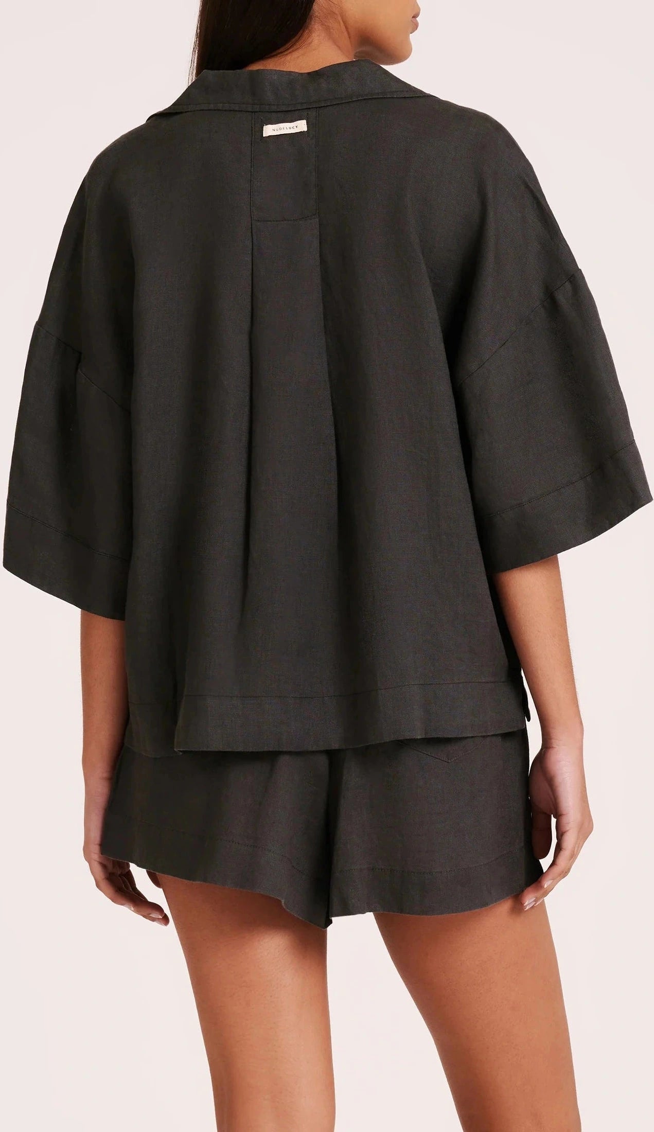 Nude lucy linen lounge shirt - coal