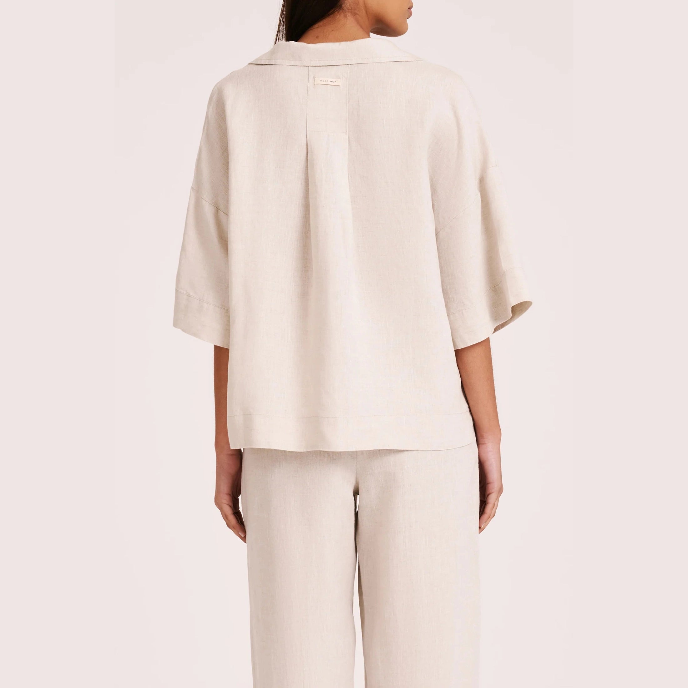 Nude lucy lounge linen shirt- natural