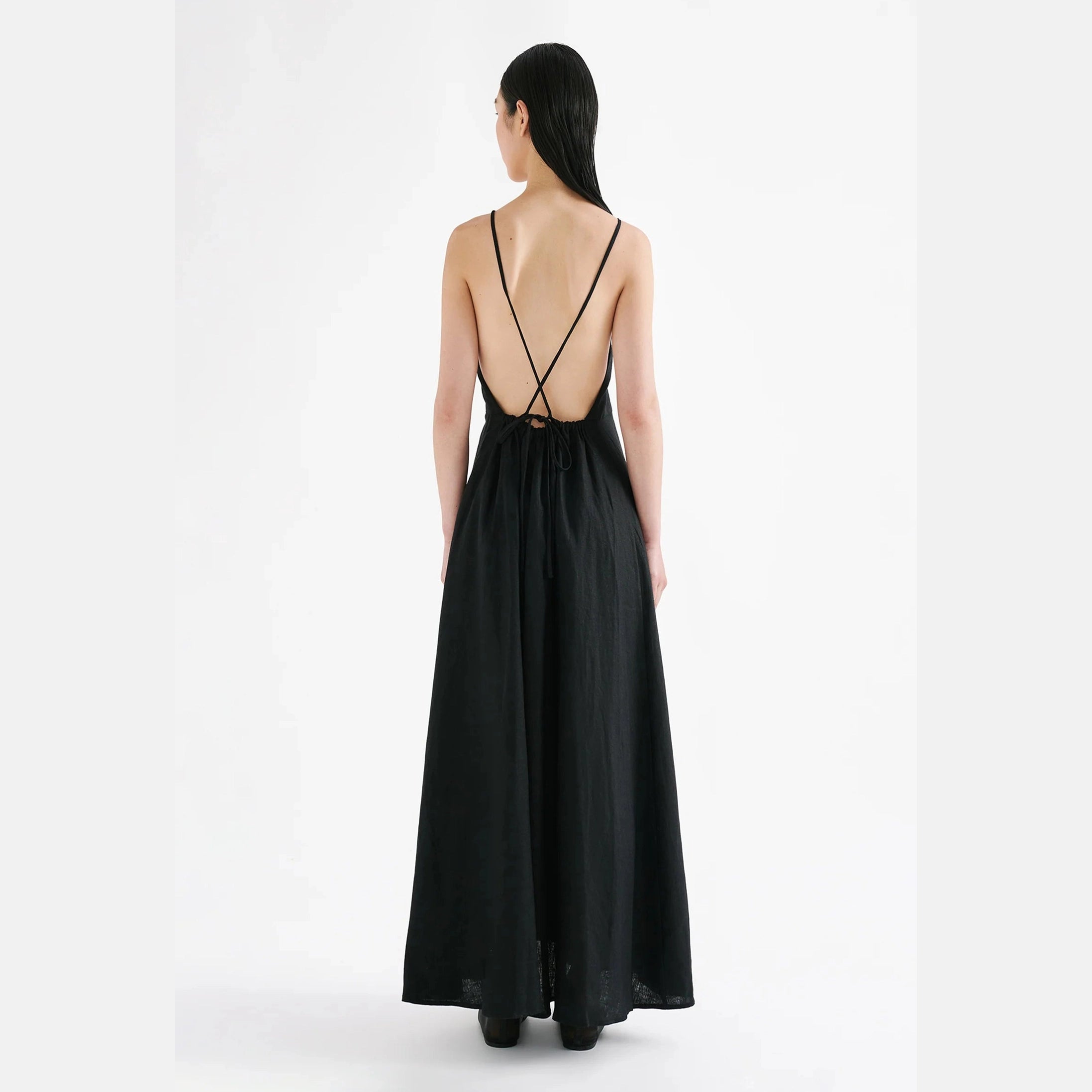 NUDE LUCY Ziba linen maxi dress - Black