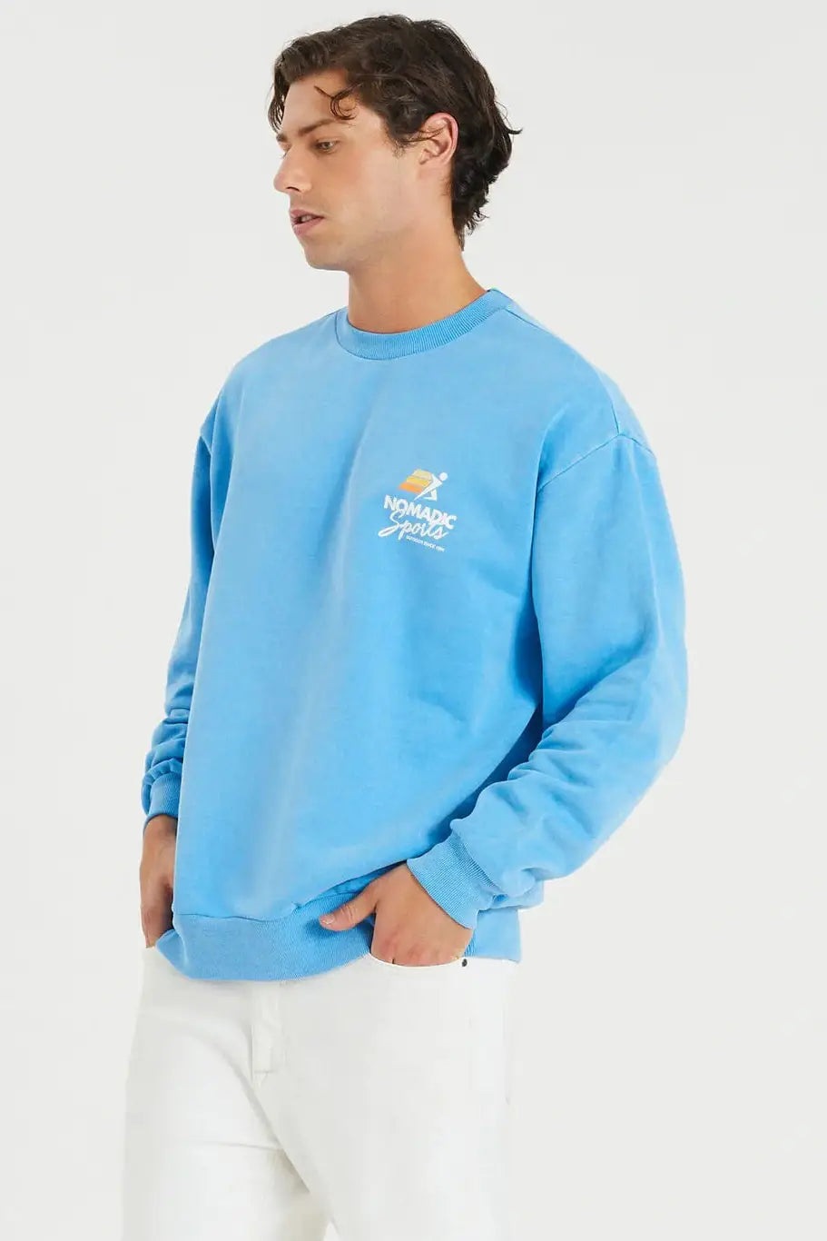 Nomadic paradise ymca relaxed sweater - pigment blue