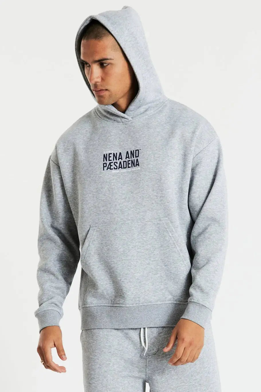 Nxp tournament relaxed hooded sweater- grey marle