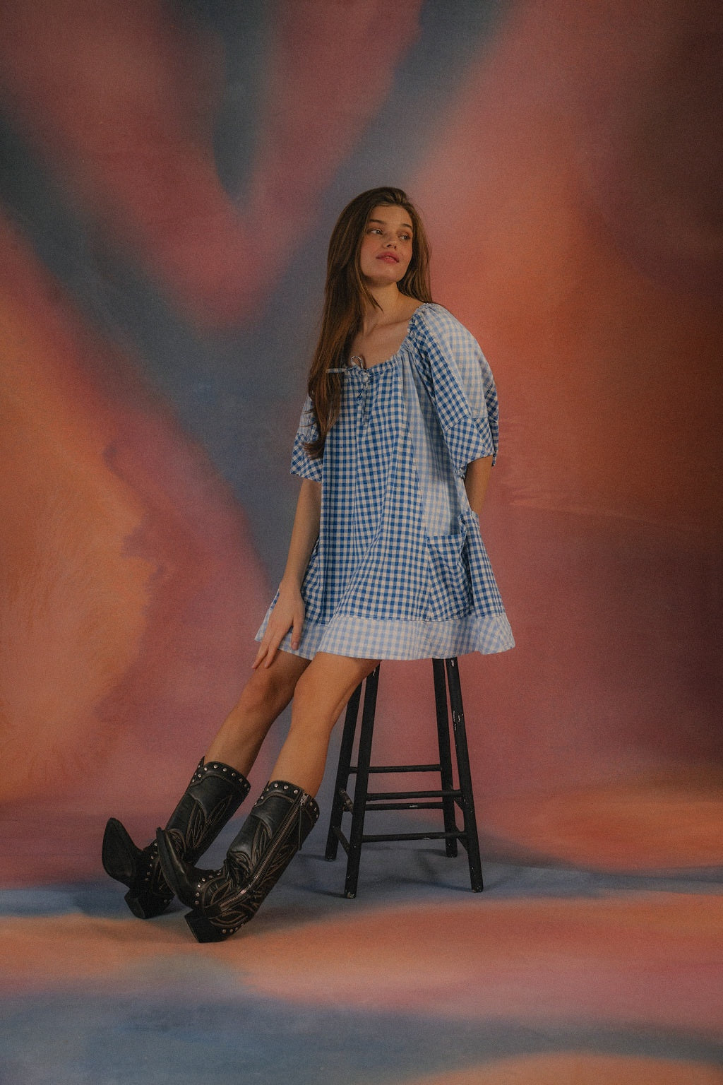 CIAO CIAO VACATION Powder check dress